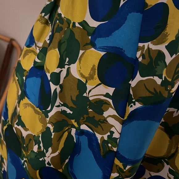 Rebecca Taylor Royal Blue green and olive color Silk Dress size 6 - Picture 5 of 16